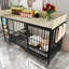 Grande cage pour animal de compagnie avec rangement en fer - Matériau, espace de couleur beige noir