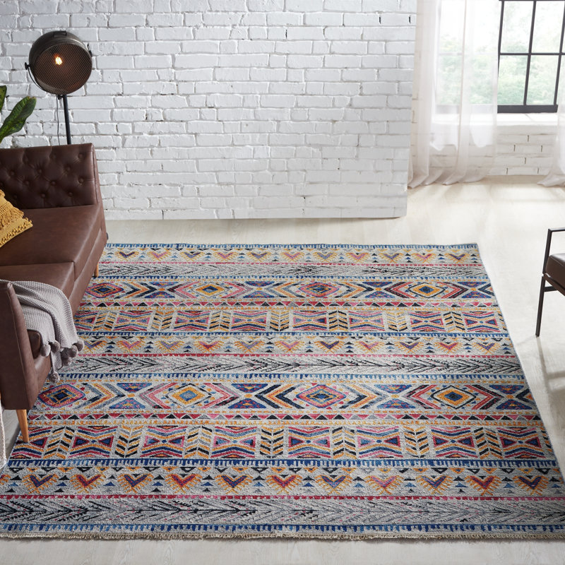 Tapis en laine tissé à plat à la main Mathism Prism, Rectangle 4pi x 6 pi