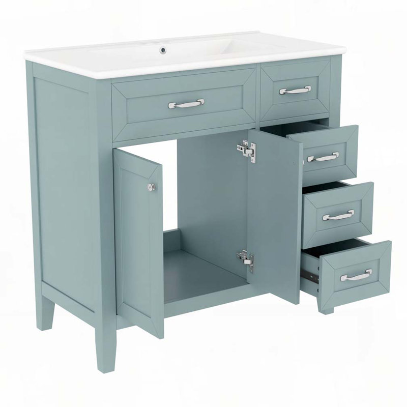 Meuble-lavabo 36 po avec lavabo, Vert