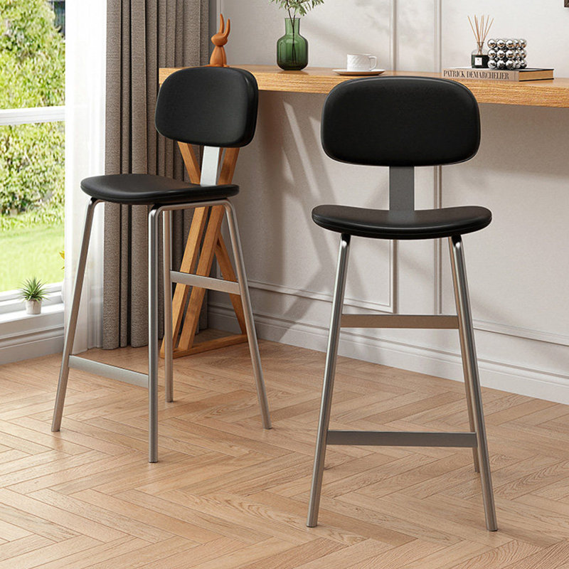 Chaise d'appoint noire à dossier solide (ensemble de 8), 8, 36.61"