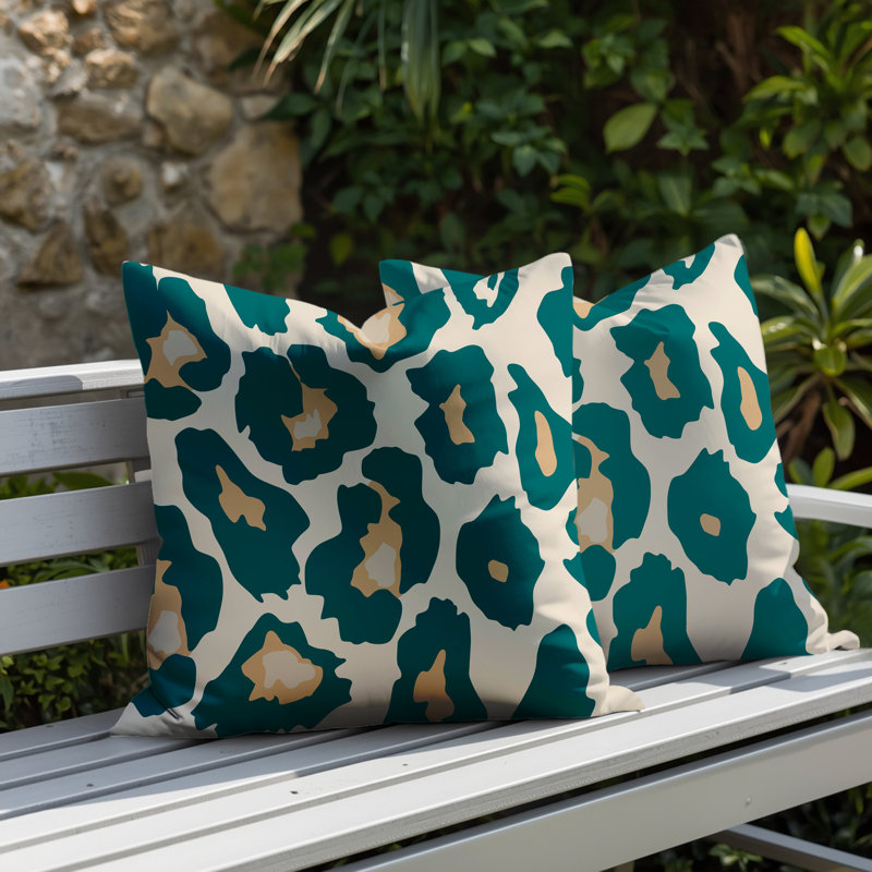 Oreiller réversible intérieur / extérieur Gelle, 20x20, Teal