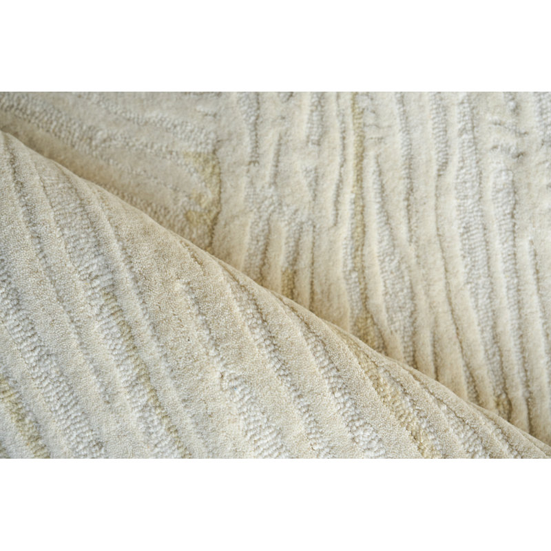 Entro Hand Tufted New Zealand Wool Cream/Cream Area Rug, 8'X10'