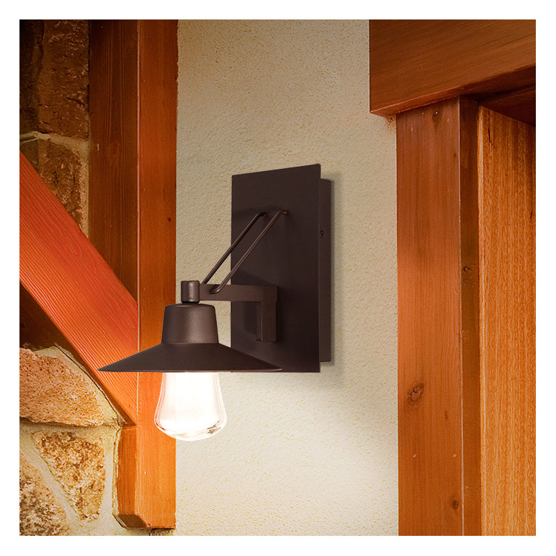Suspense Integrated LED Outdoor Wall Lantern, 15" H x 10" W x 12.5" D, Black