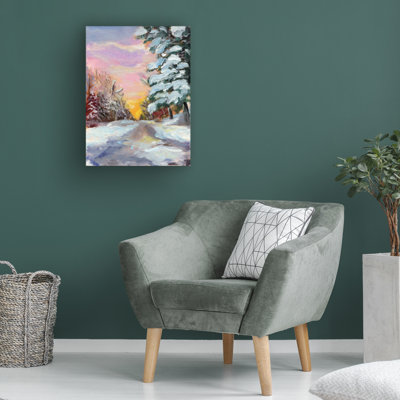 Coucher de soleil en hiver - impression sur toile tendue