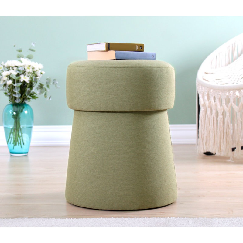 Pouf vert olive, 19,7 po x 15,7 po | 50% coton / 50% lin, éponge orthopédique 35 pouces de 2,4 pouces | Pieds cachés recouverts de PVC, design bohémien et scandinave | Parfait pour le salon ou la chambre à coucher
