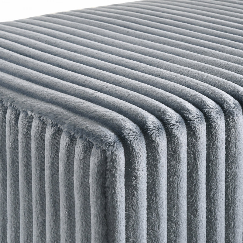 Banc rembourré en velours côtelé