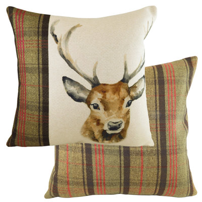 Cotton Plaid Square Throw Cushion
