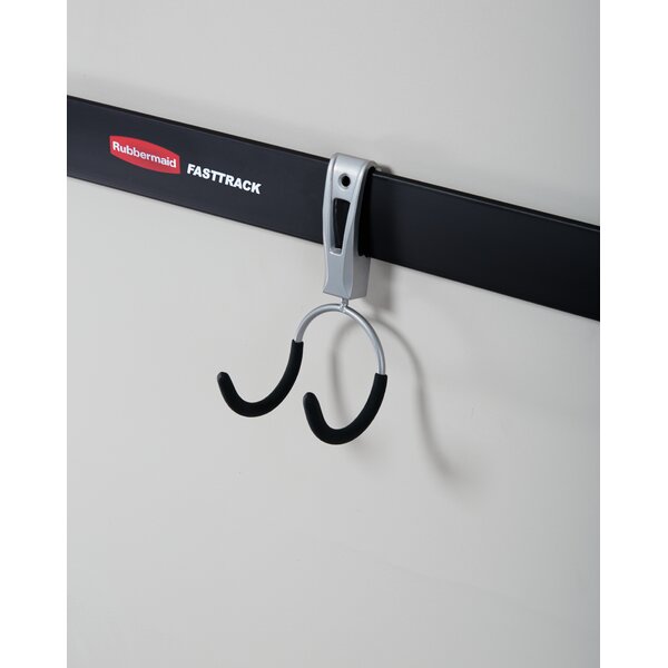 Rubbermaid Fast Track Garage Storage Wall Mounted Compact Hook, 3 Piece  Set. 