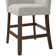 Winston Porter Dublyn Counter Corner Bench with Upholstered Back and Grey Fabric in Brown