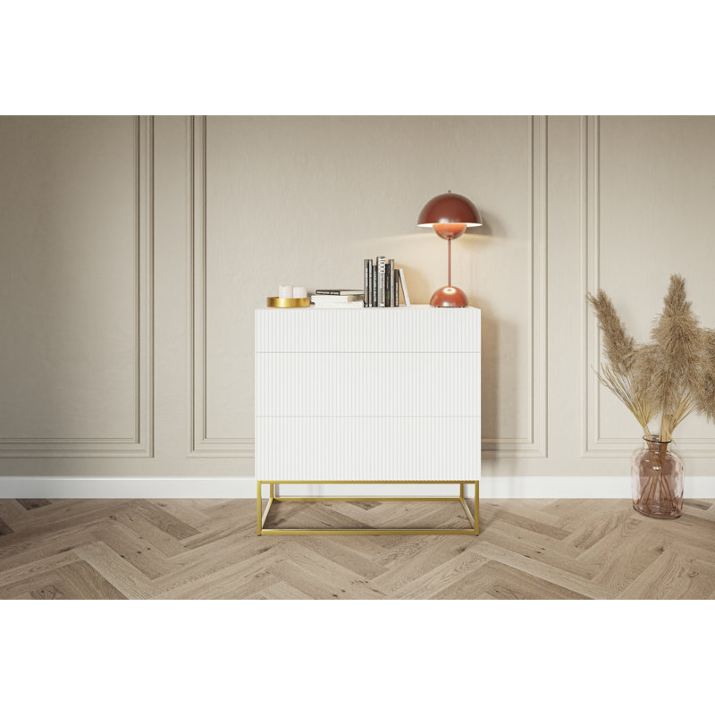 Anyieth 90cm W 3 - Drawer Chest of Drawers, White