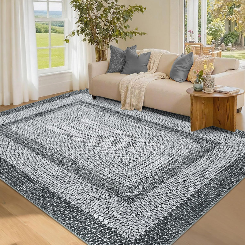 Geometric Area Rug, Gray, Rectangle 120 x 170 cm
