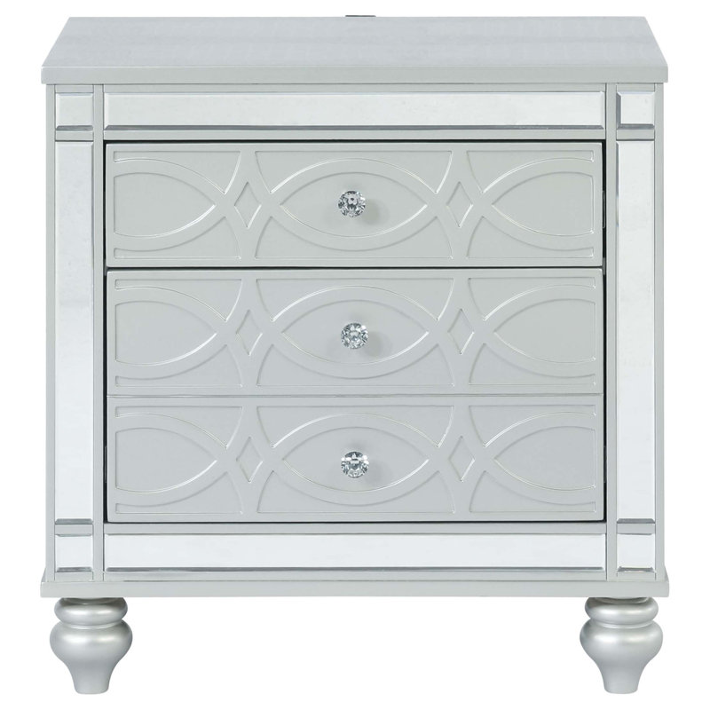 Table de chevet 2 tiroirs Menlo Metallic