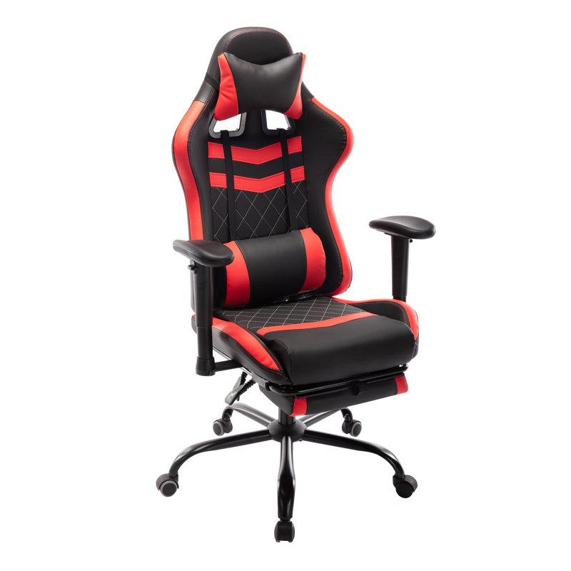 Fauteuil de jeu réglable Gustava, Similicuir rouge / noir