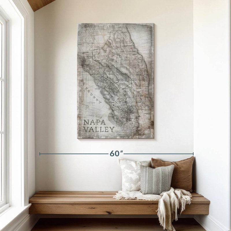 Carte de Napa Valley, H 45 po x l 30 po
