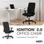 Chaise de bureau ergonomique en tissu HON Ignition 2.0, inclinaison standard, structure noire, noir-120151193-120151197-120151191
