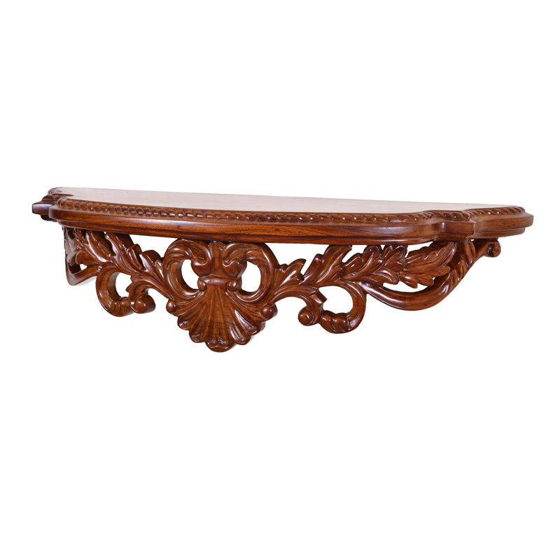 Baroque Teak Floating Shelf