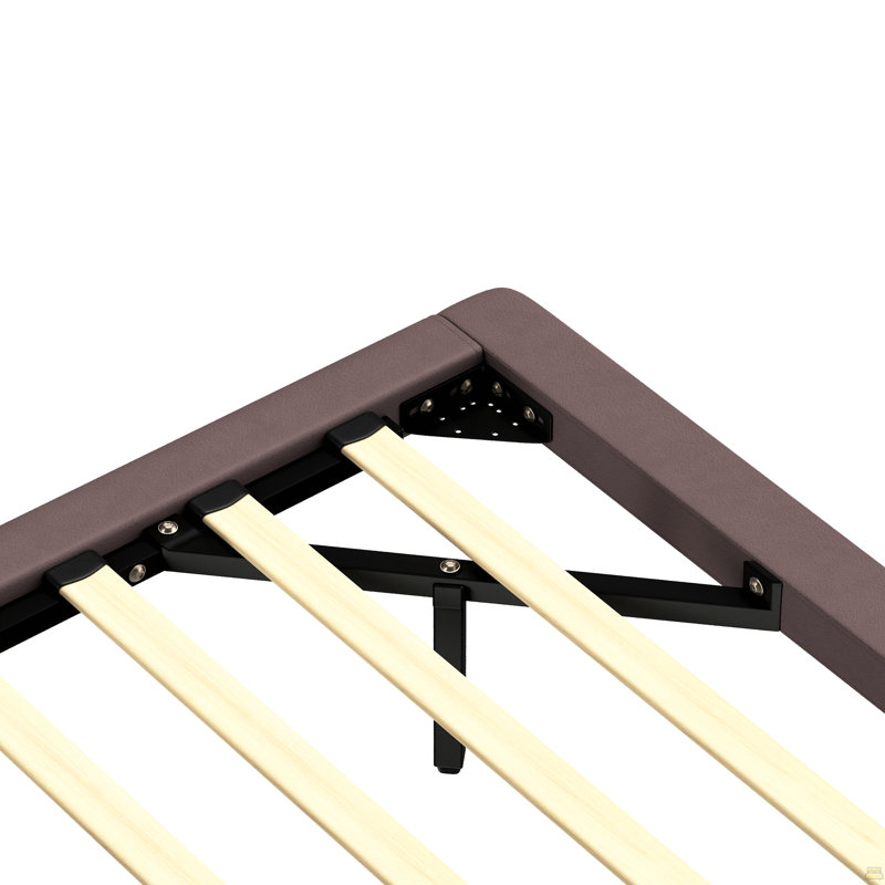 Structure de lit flottante avec lumière DEL, lit plateforme moderne en cuir de polyuréthane, aucun sommier requis, assemblage facile, taille Waterloo