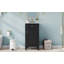Meuble-lavabo de salle de bain avec lavabo en céramique, ensemble de meuble-lavabo simple autoportant avec porte à fermeture douce, tablette réglable, style français