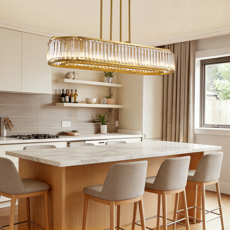 Lustre en cristal 49,6 po Nashrah, Doré