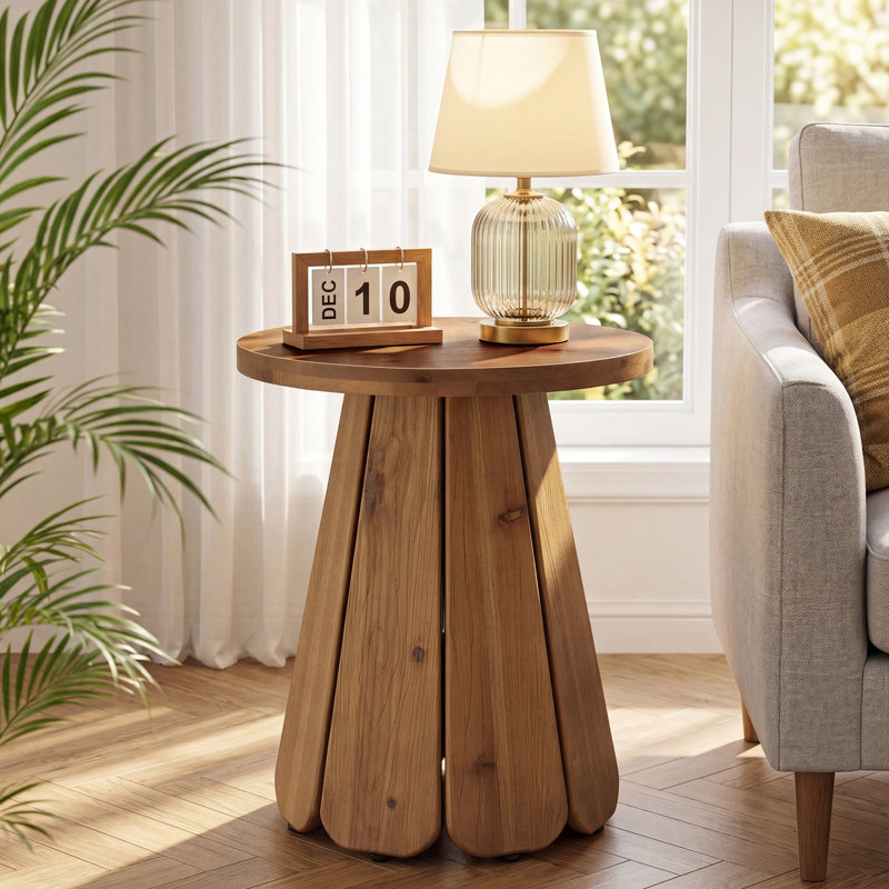 Pedestal End Table, Set of 2