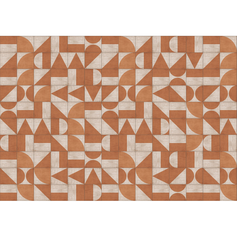 Cleek Vinyl Machine Printed Area Rug, Rectangle 5'3" x 7'6.6"