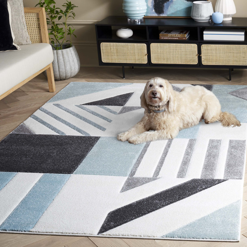 Tapis à motif géométrique Jeromie Performance, Rectangle 5 pi 3 po x 7 pi 6 po