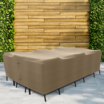Hyslop Water Resistant Patio Dining Set Cover – Heavy Duty, Durable Outdoor Furniture Cover with Click-Close Straps, Adjustable Elastic Hem, and Air V