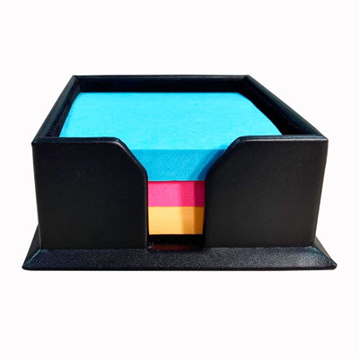 Porte-notes classique en cuir noir