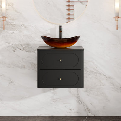 Meuble-lavabo simple mural 24 po avec lavabo vasque, robinet