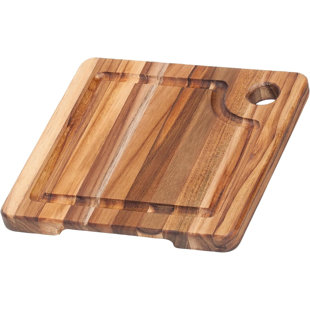 Teakhaus Square Teak Wood Cutting & Serving Board, Hand Grip