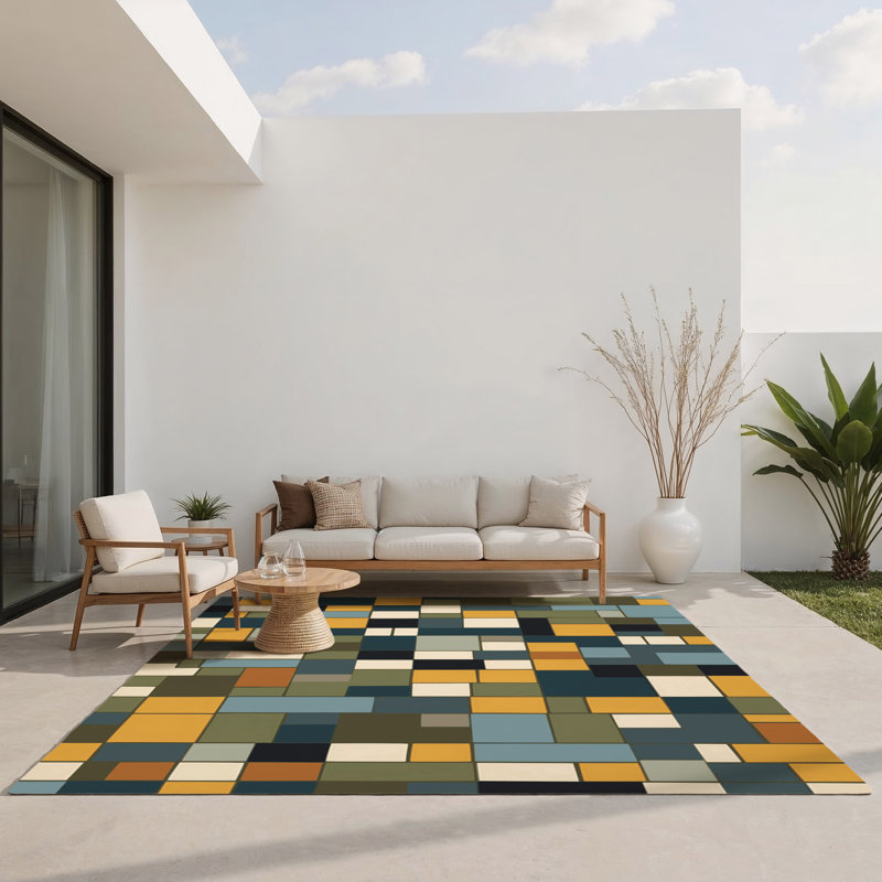 Tapis intérieur et extérieur Tilé, Rectangle 1 pi 6 po x 2 pi 6 po