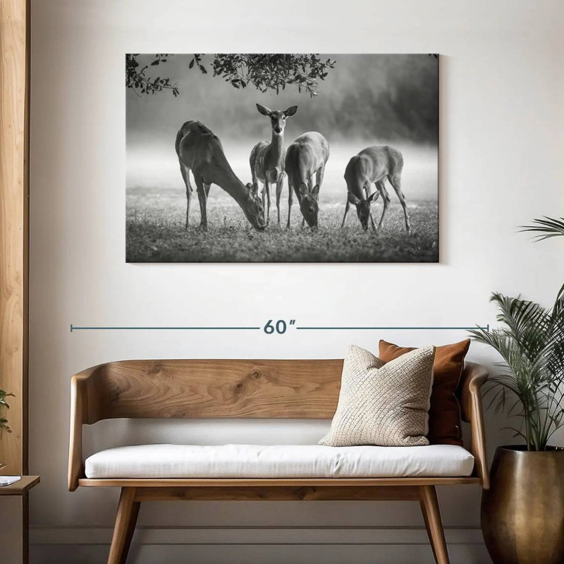 Vigilant Grazing Deer, 30" H x 45" W