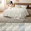 Ensembles d'édredon pour lit double - literie 3 pièces en molleton blanc moelleux crème, esthétique rayée confortable pour les chambres modernes et les chambres d'amis, décoration intérieure de luxe toutes saisons-138001061-138001062
