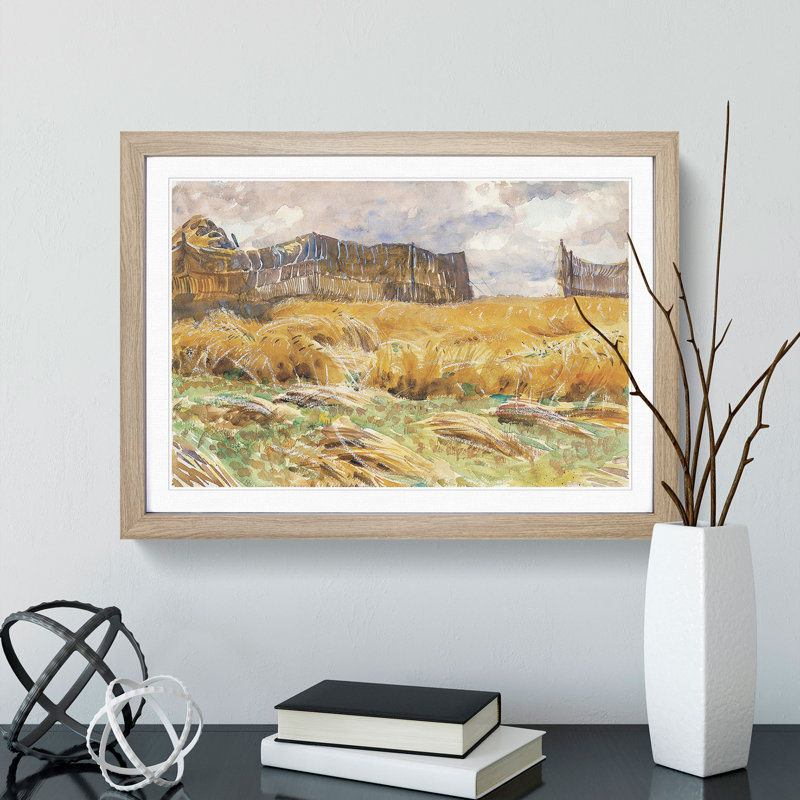 Field in France by John Singer Sargent - Framed Print, Oak Framed, 27cm H x 36cm W x 2cm D