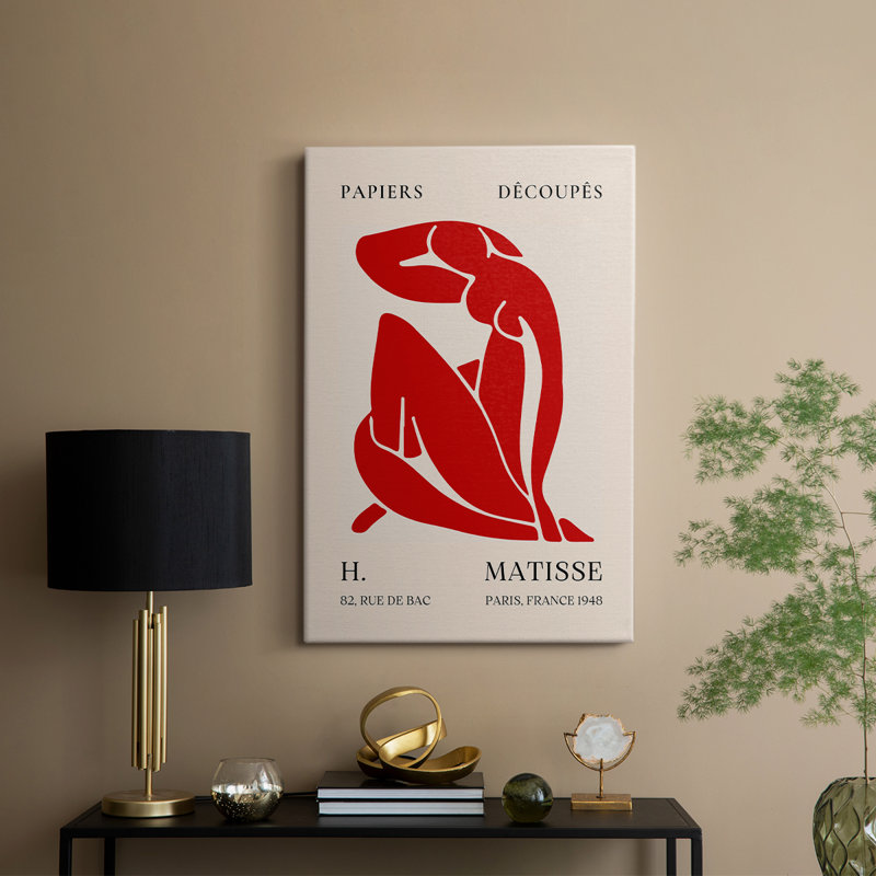 Matisse CLXVII, reproduction d'art encadrée Cavas, Rouge, H 48 po x l 32 po