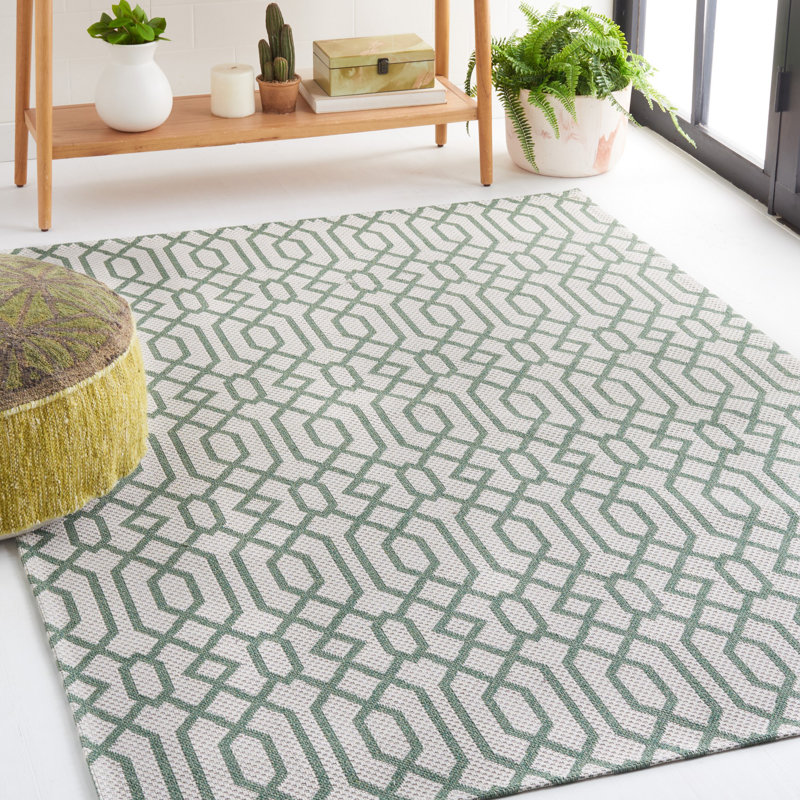 Tapis géométrique en coton Martha Stewart, Rectangle 5 pi x 7 pi