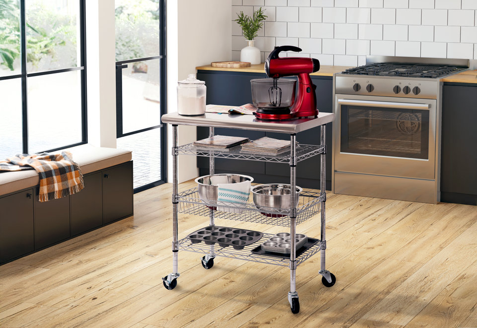 Top Pick: NSF Certified Stainless Steel Kitchen Island Cart on Wheels