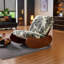 Chaise berçante moderne en bois massif rembourré-101308244