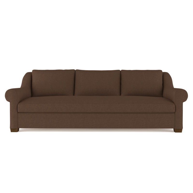 Canapé Thompson, Chocolat de lin à tissage carré, H 32 po x l 84 po x P 41 po, Ébène
