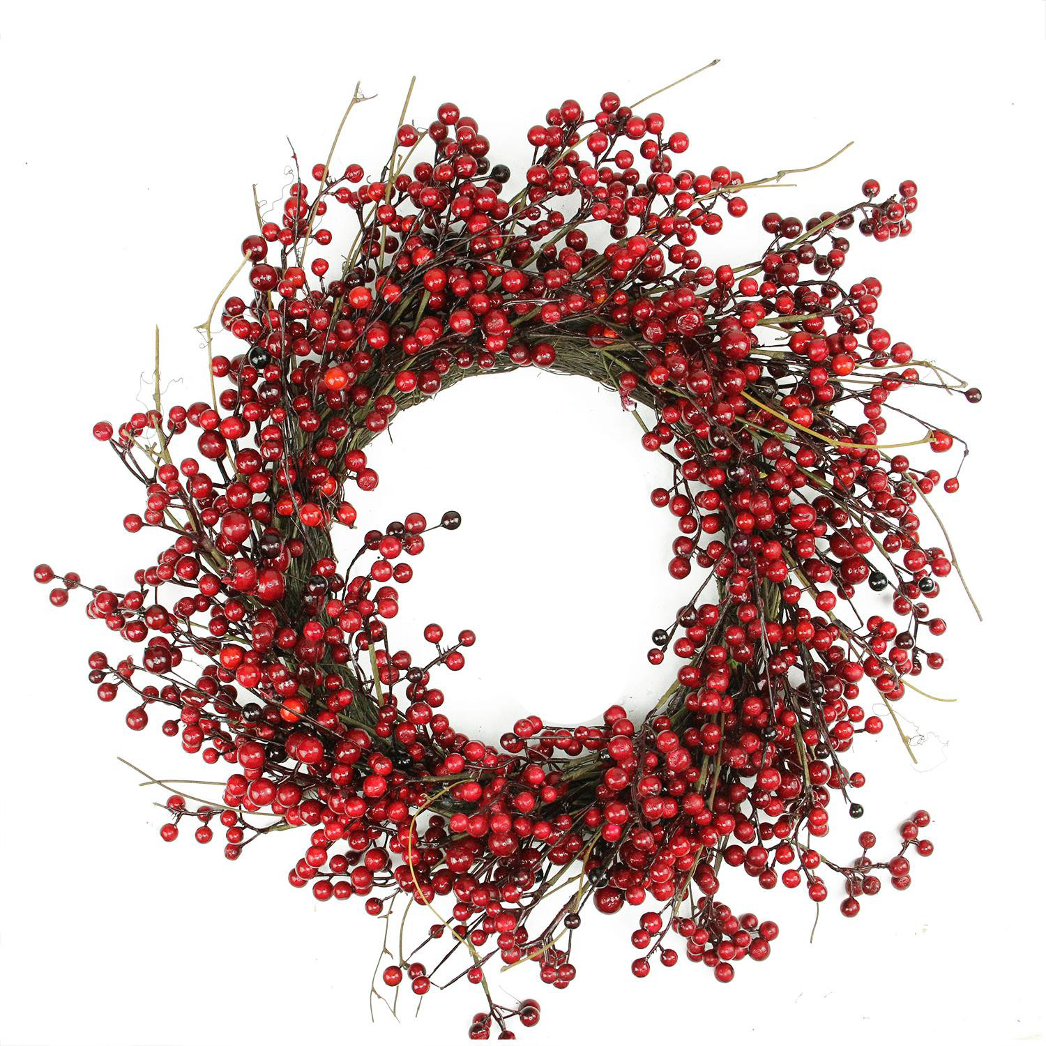 Northlight Seasonal Red Berry Artificial Christmas Twig Wreath - 20 ...