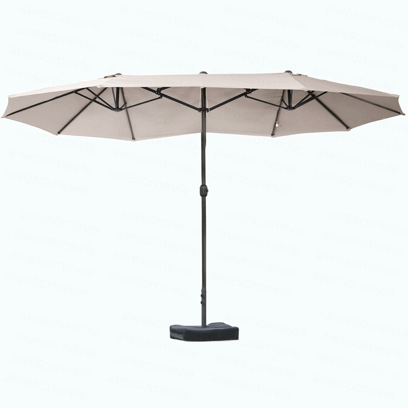 Parasol extérieur rectangulaire en acier de 15 pi Outsunny, 15.1" W x 8.9" D, Brun