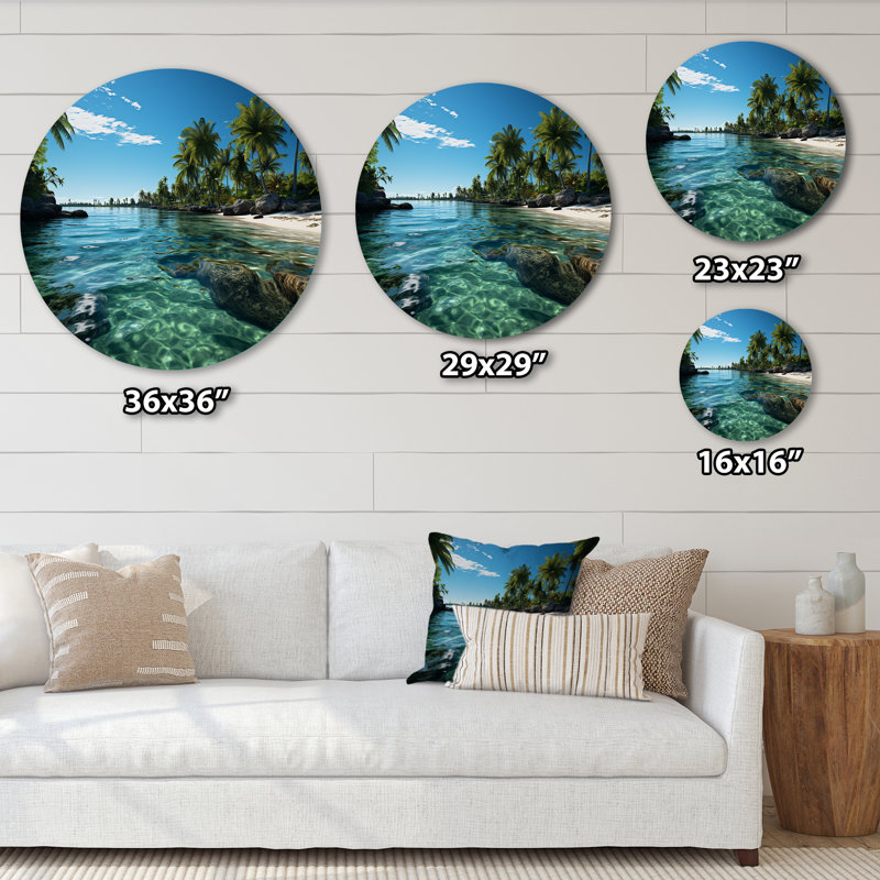 Choo - Paysages ronds, art en métal, H 16 po x l 16 po x P 1 po