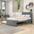Wood Upholstered Platform Bed with Trundle and Headboard-45343382-45343383