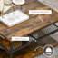 Sevon Industrial Coffee Table, Cocktail Table W/ Storage Shelves, Rustic Brown