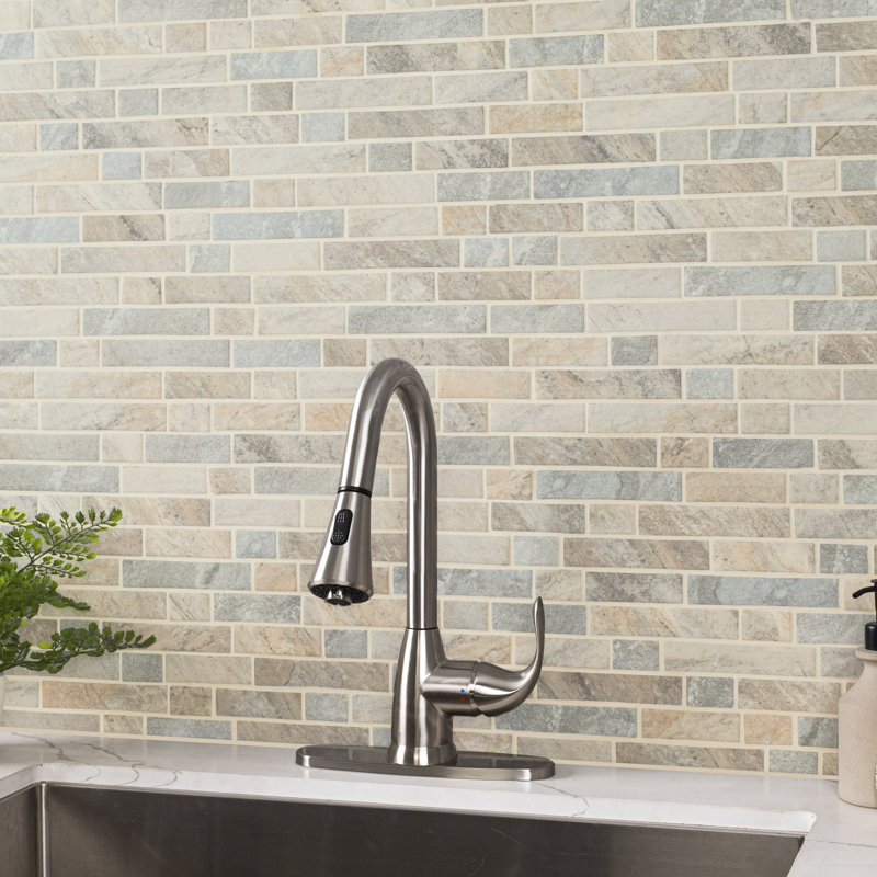 Montessa Sora Interlocking 12 in. x 12 in. Glossy Glass Mosaic Floor and Wall Tile