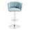 360 tabourets de bar pivotants de 360 - hauteur de comptoir réglable avec dossier tissé et repose-pieds, tissu bleu pour îlot de cuisine, café dans le repose-pieds café, cuisine, pub 2