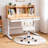 Furniture Desk Chair With Bow Design, Cute Upholstered Swivel Chair With Wheels And Adjustable Height, Small Comfy Armless Chair
