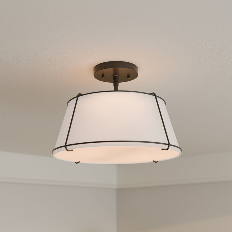 2-Light Flush Mount Ceiling Light, Matte Black