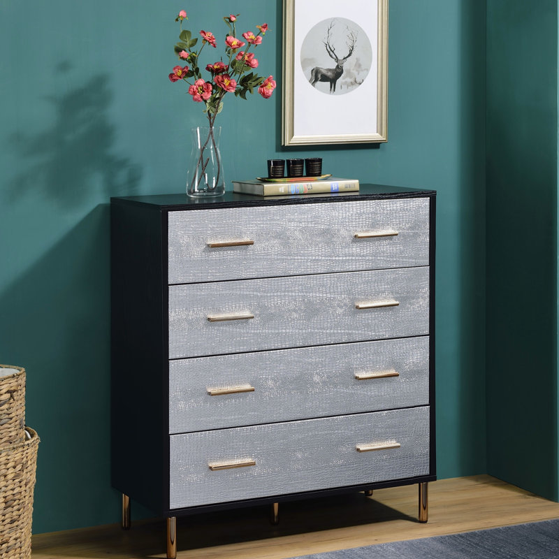 Myles Black, Silver & Gold Finish Chest