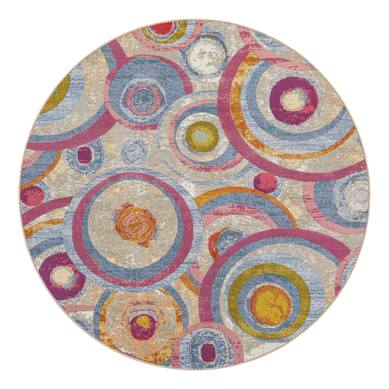 Keazia Indoor/Outdoor Area Rug, Round 7'10"